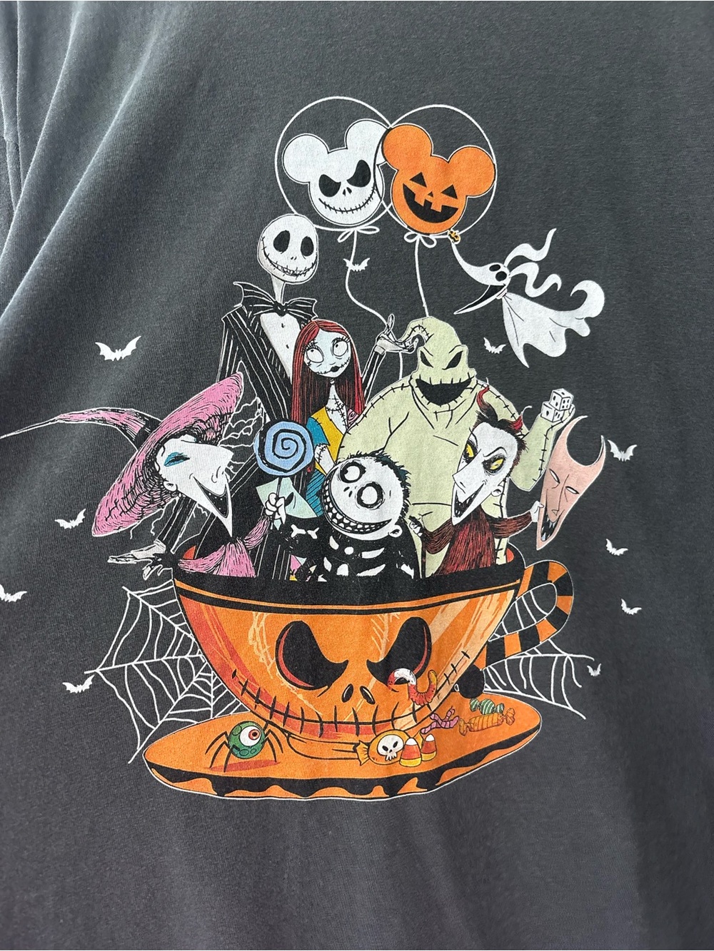 Women’s Halloween Crewneck Tee with Nightmare Before ChristmasCharacters - Picture 1 of 2